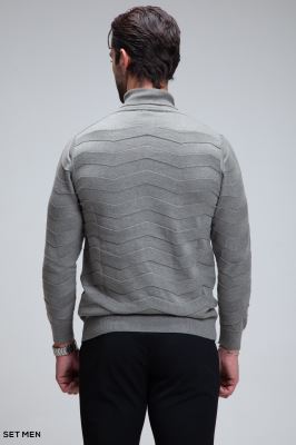 بافت یقه اسکی طرح دار