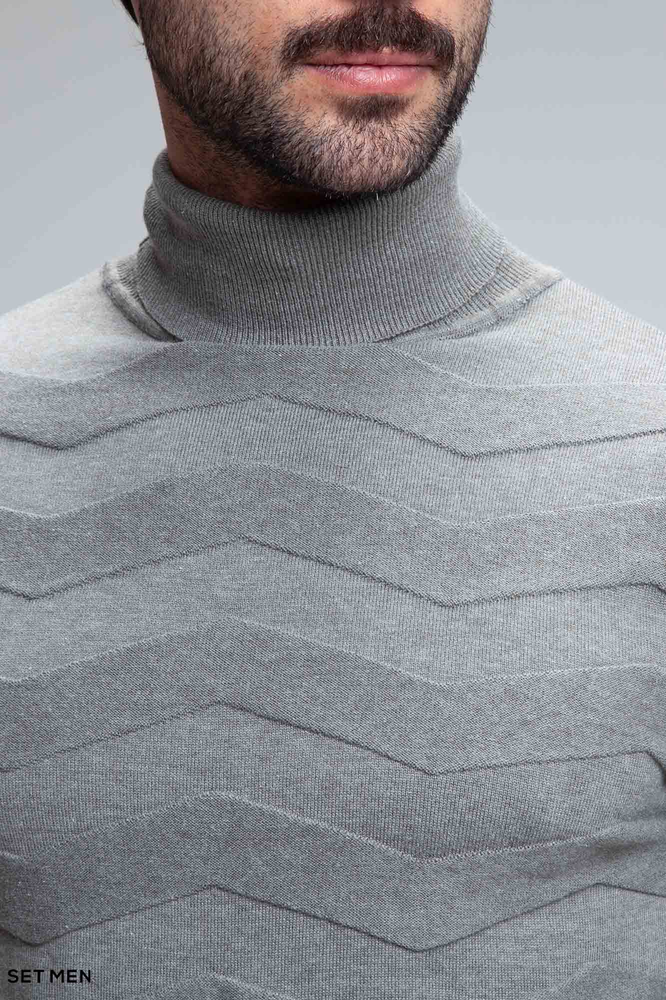 بافت یقه اسکی طرح دار