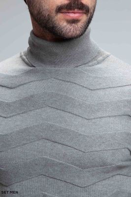 بافت یقه اسکی طرح دار