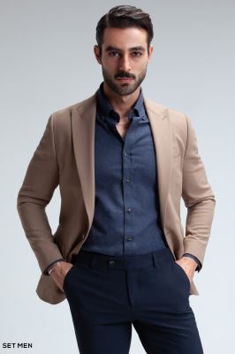 کت تک مردانه یقه بلیزر
