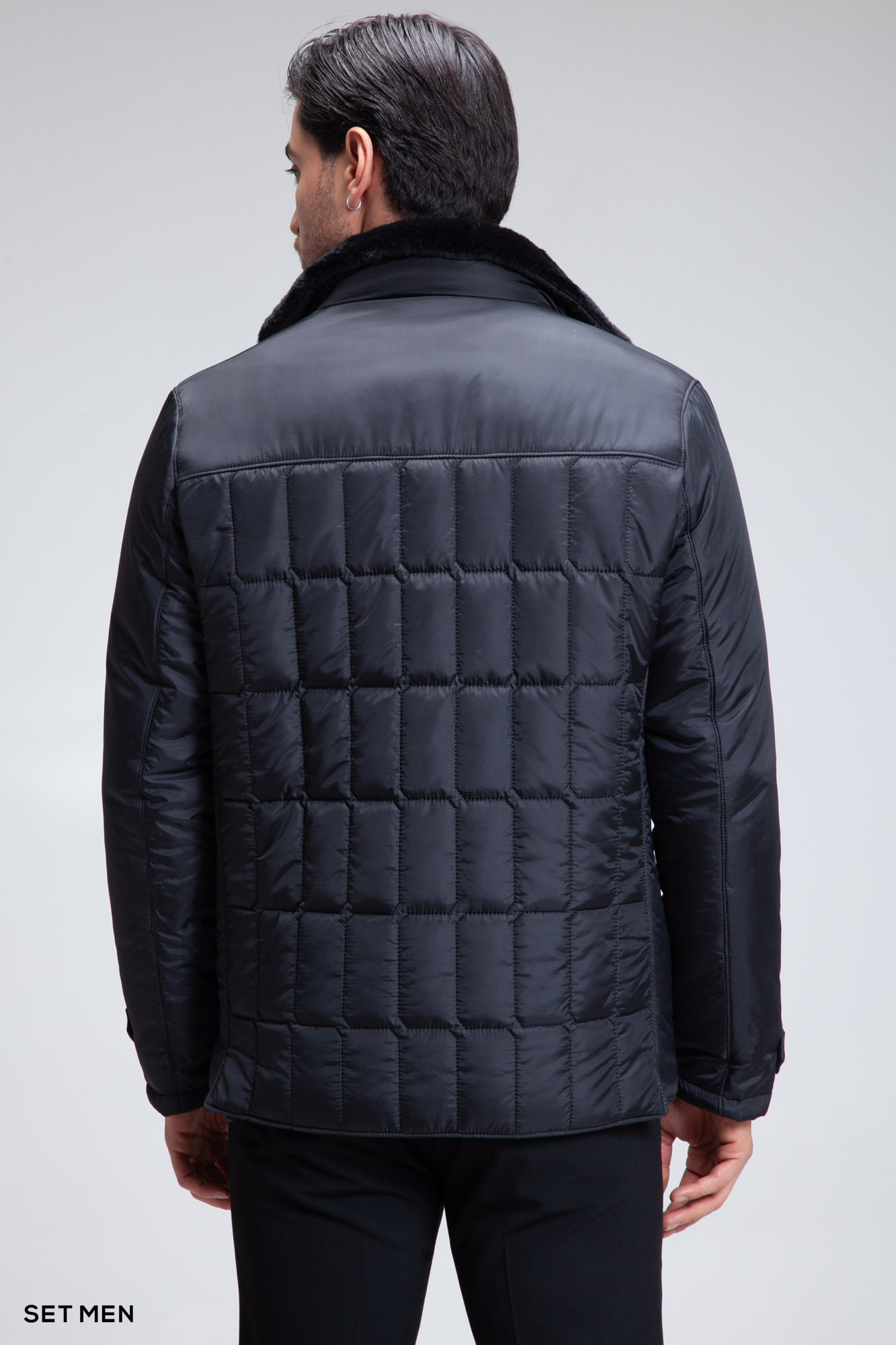 کاپشن کتی یقه خز دار