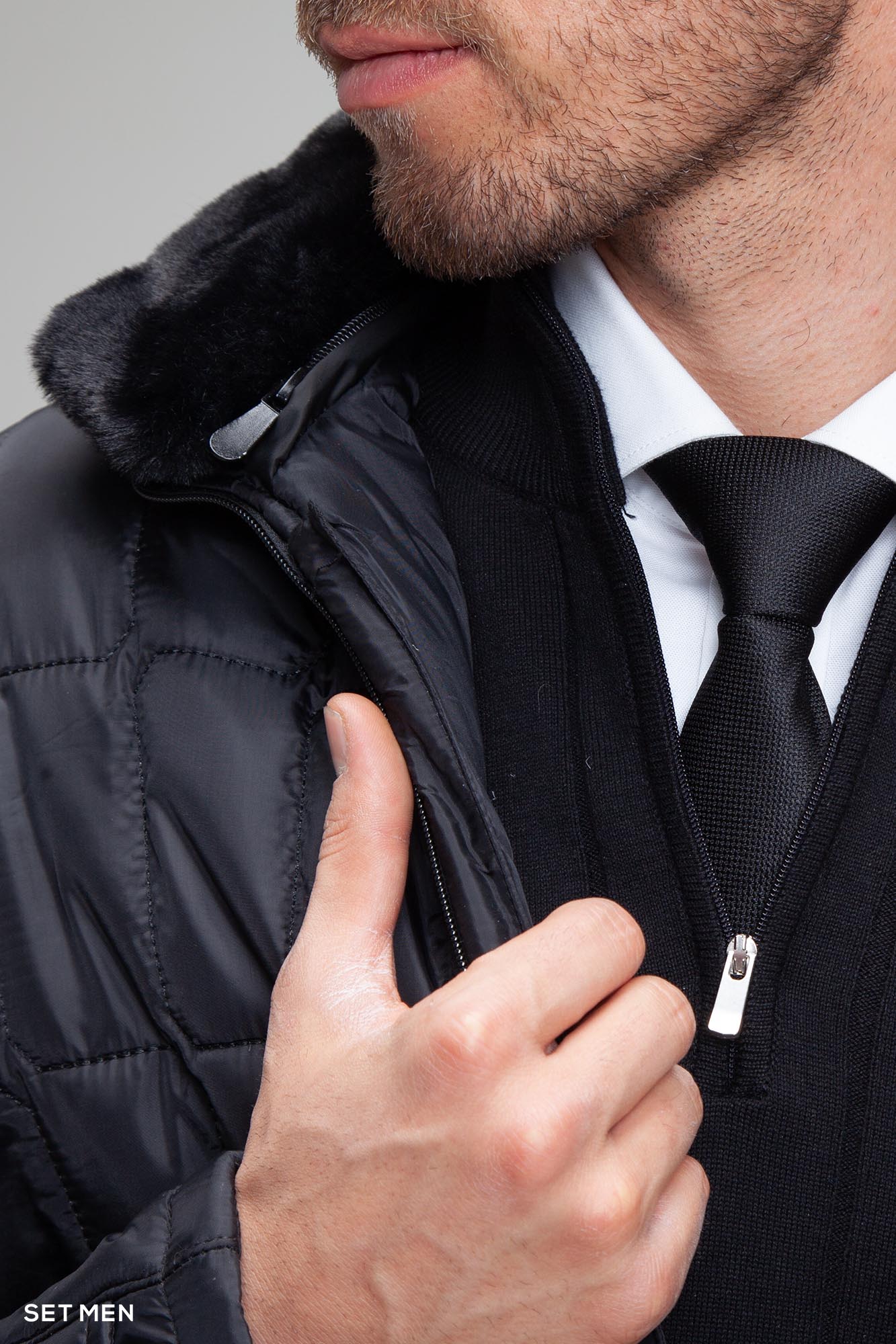 کاپشن کتی یقه خز دار