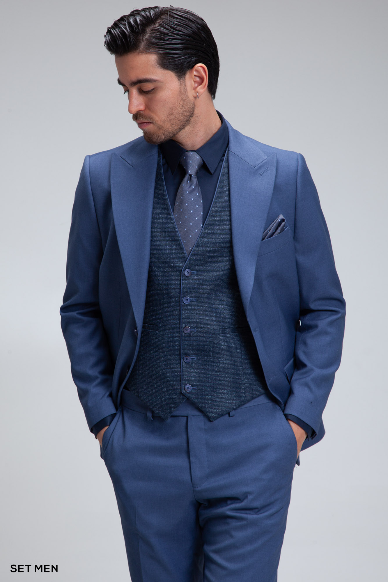 کت و شلوار مردانه سه تکه ژیله دورو