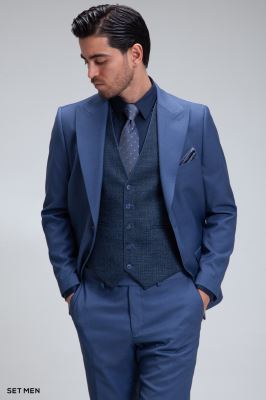 کت و شلوار مردانه سه تکه ژیله دورو