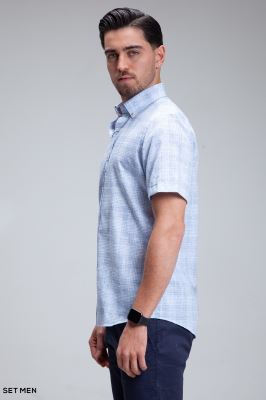 پیراهن مردانه آستین کوتاه لینن