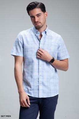 پیراهن مردانه آستین کوتاه لینن