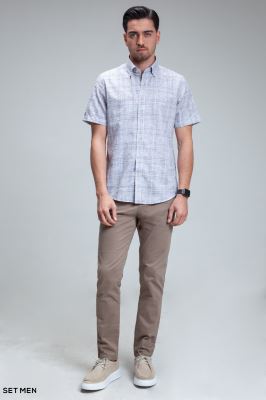 پیراهن مردانه آستین کوتاه لینن