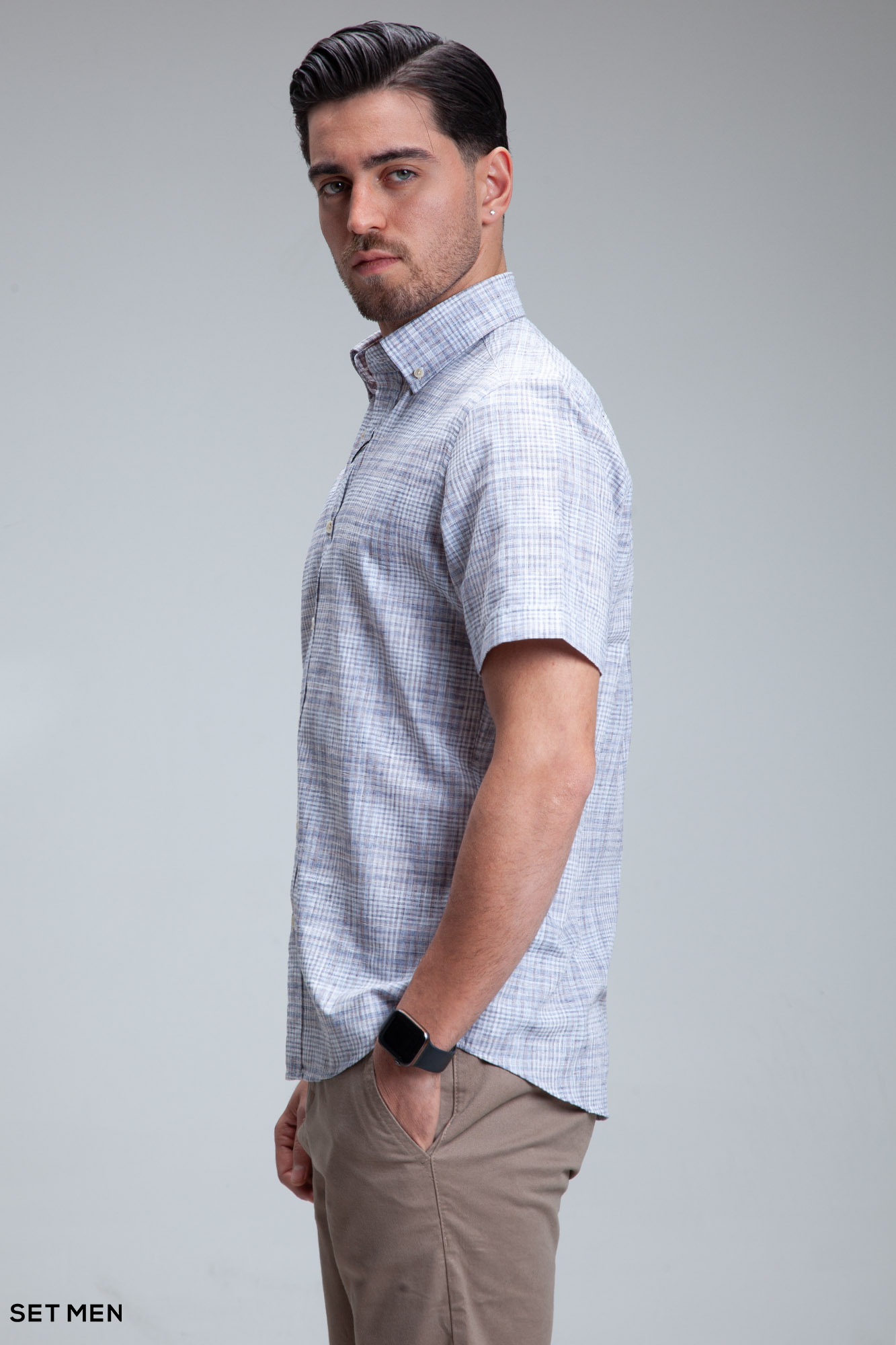 پیراهن مردانه آستین کوتاه لینن