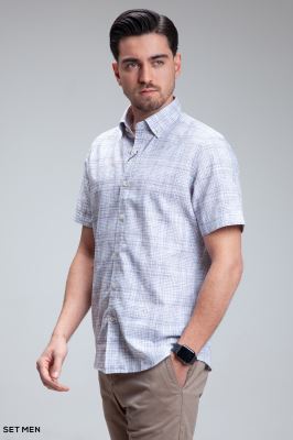 پیراهن مردانه آستین کوتاه لینن