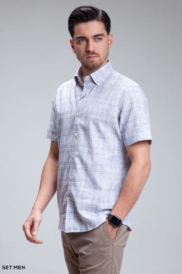 پیراهن مردانه آستین کوتاه لینن