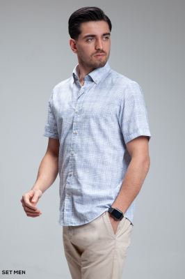 پیراهن مردانه آستین کوتاه لینن