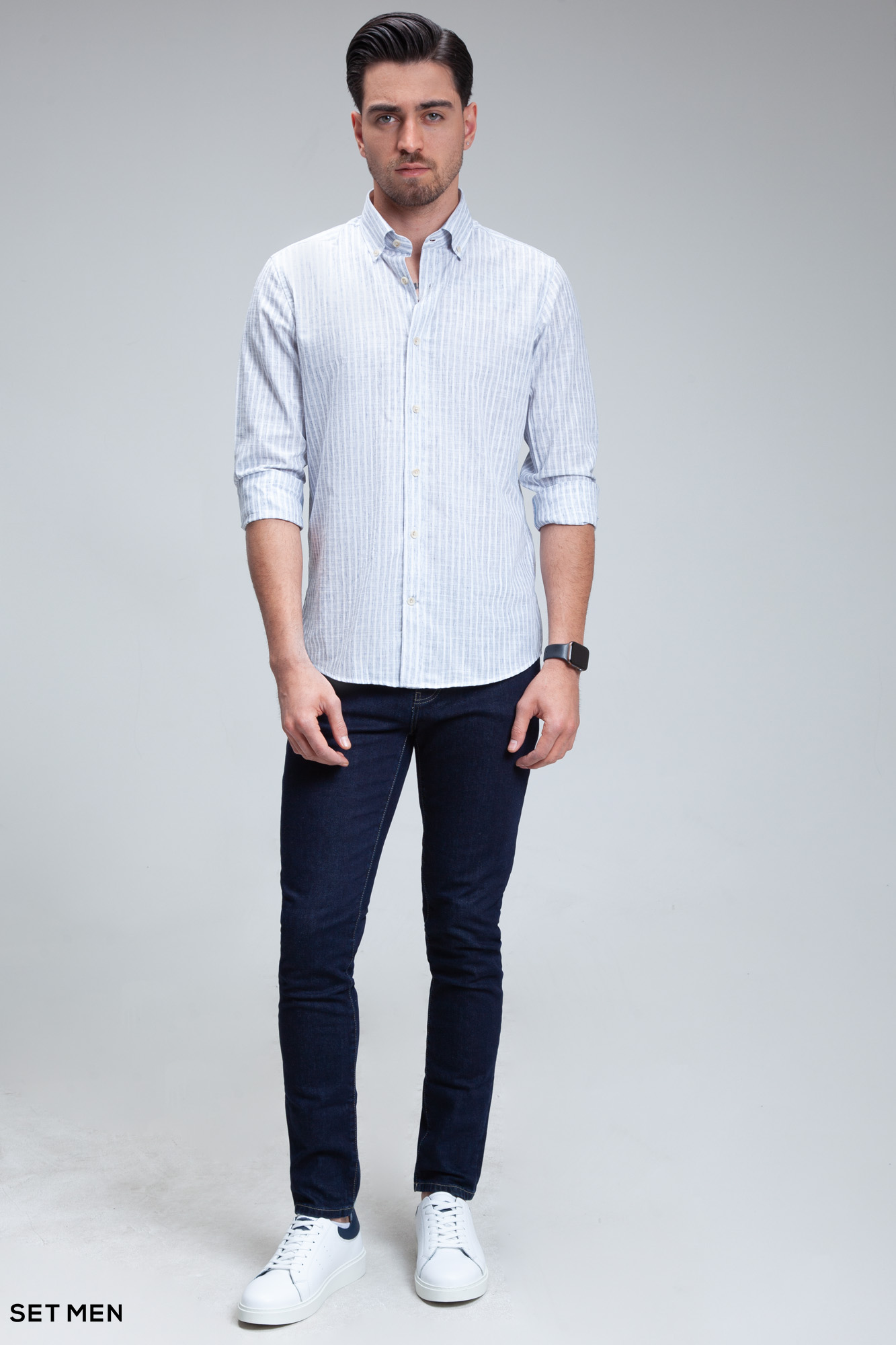 پیراهن مردانه لینن دیپلمات