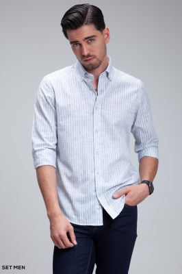 پیراهن مردانه لینن دیپلمات