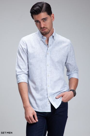 پیراهن مردانه لینن دیپلمات