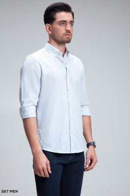 پیراهن مردانه لینن دیپلمات