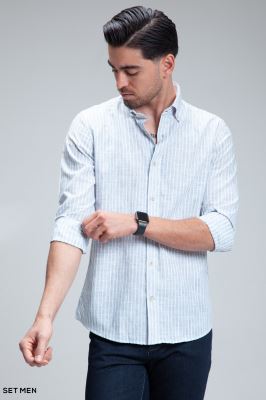 پیراهن مردانه لینن دیپلمات