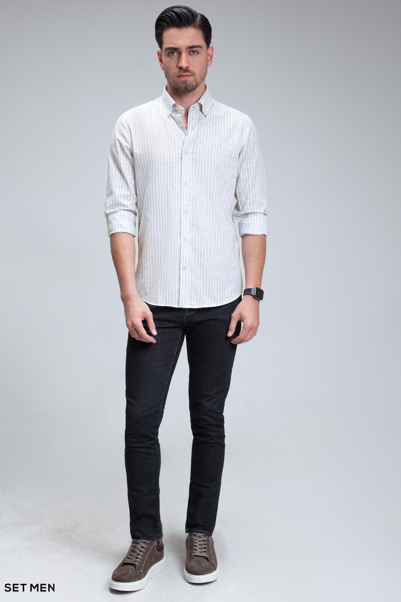 پیراهن مردانه لینن دیپلمات