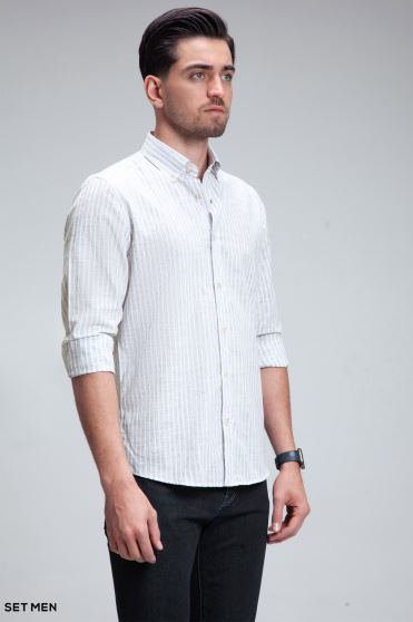 پیراهن مردانه لینن دیپلمات