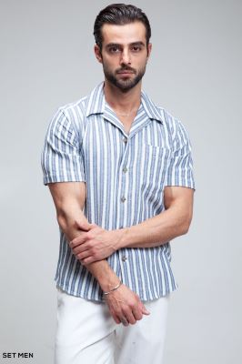 پیراهن مردانه کنفی آستین کوتاه