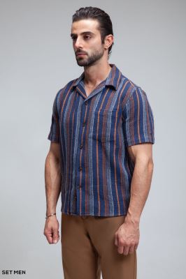 پیراهن مردانه کنفی آستین کوتاه