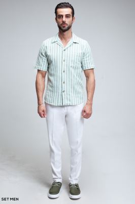 پیراهن مردانه کنفی آستین کوتاه