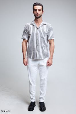 پیراهن مردانه کنفی آستین کوتاه