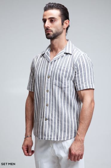 پیراهن مردانه کنفی آستین کوتاه