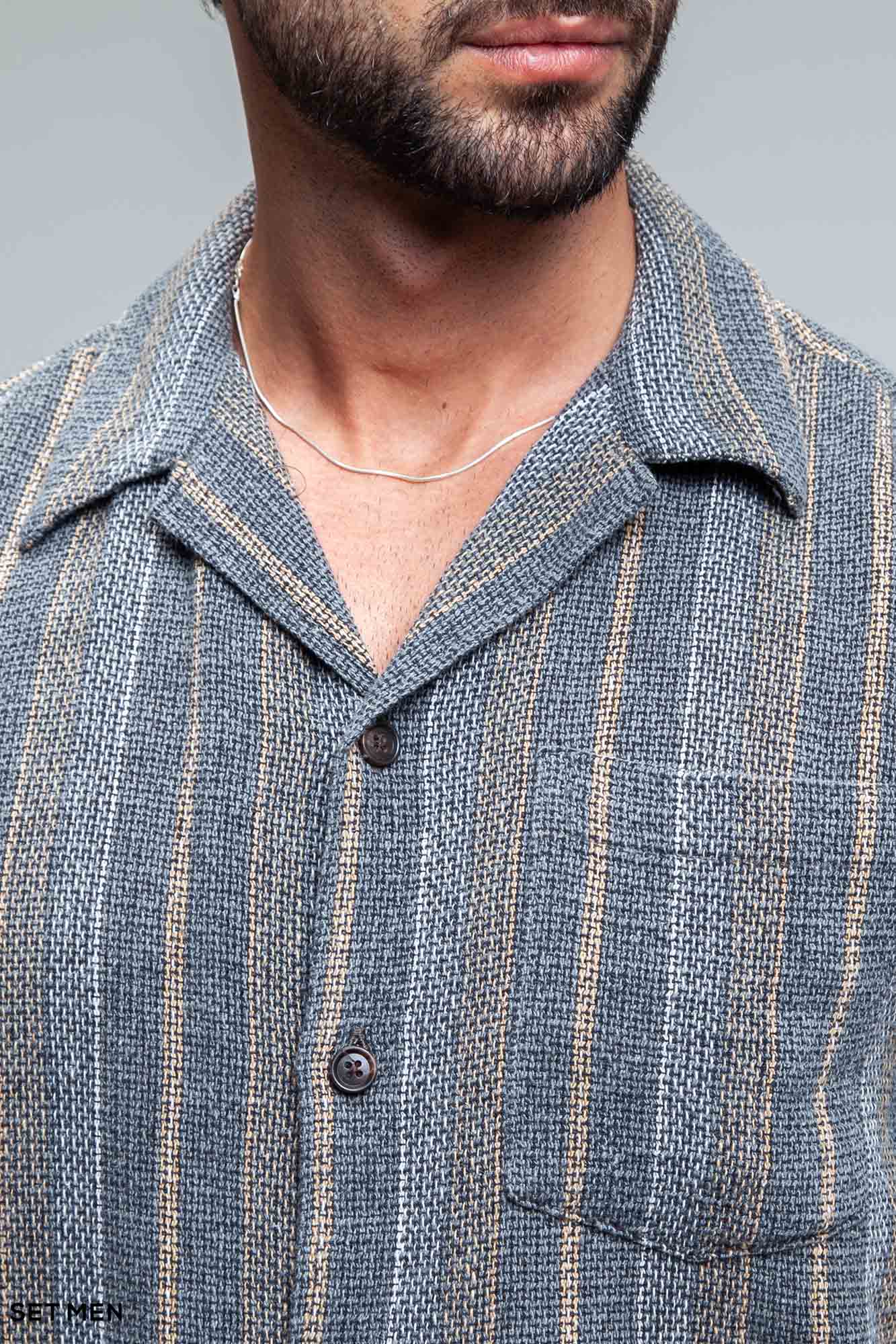 پیراهن مردانه کنفی آستین کوتاه