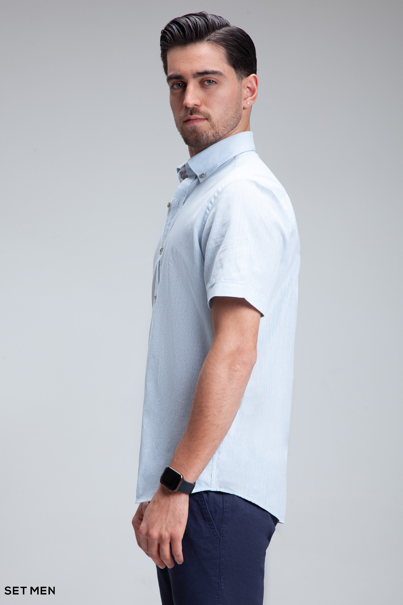 پیراهن مردانه آستین کوتاه لینن