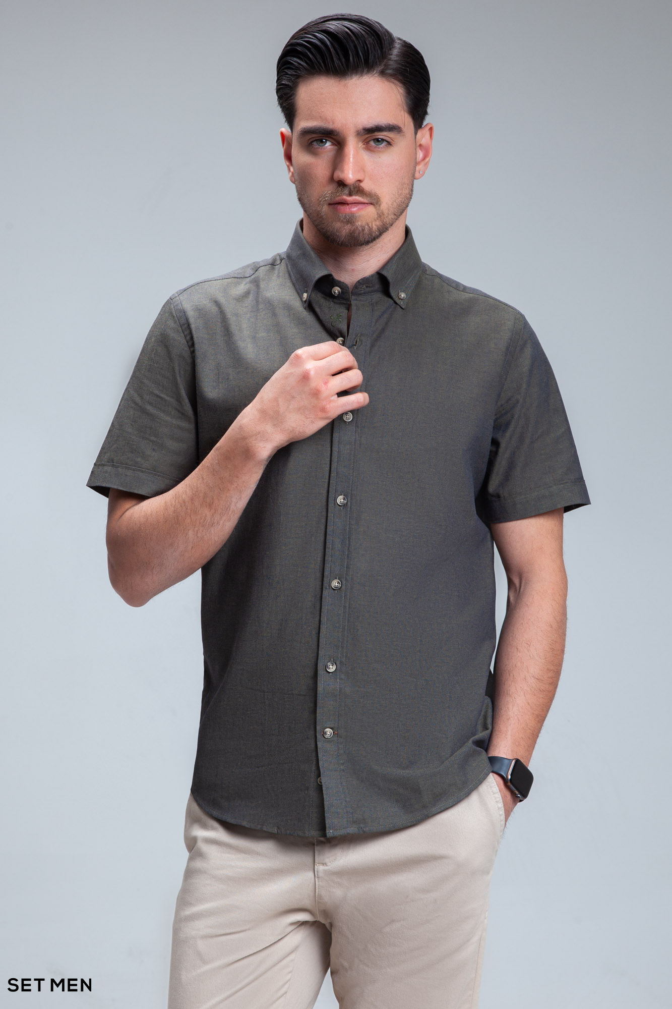 پیراهن مردانه آستین کوتاه لینن