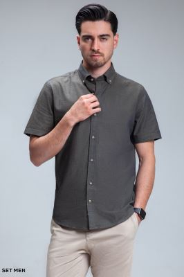 پیراهن مردانه آستین کوتاه لینن