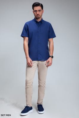 پیراهن مردانه آستین کوتاه لینن
