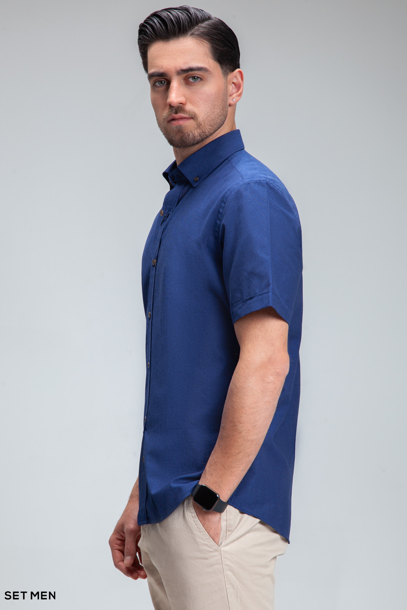 پیراهن مردانه آستین کوتاه لینن