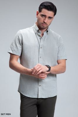 پیراهن مردانه آستین کوتاه لینن