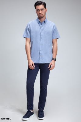 پیراهن مردانه آستین کوتاه لینن