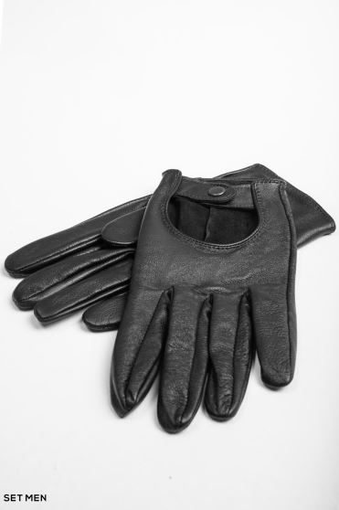دستکش چرم دکمه دار