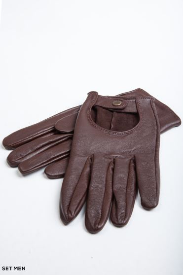 دستکش چرم دکمه دار