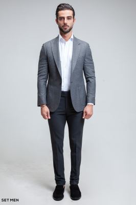 کت تک مردانه یقه بلیزر تک دکمه پیردوپل