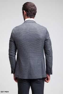 کت تک مردانه یقه بلیزر تک دکمه پیردوپل