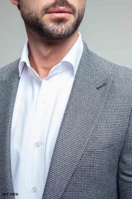 کت تک مردانه یقه بلیزر تک دکمه پیردوپل