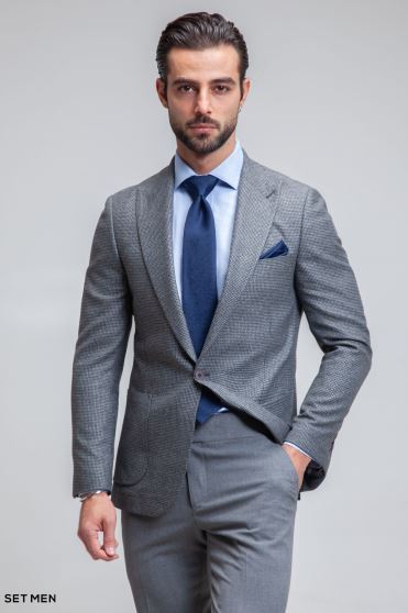 کت تک مردانه یقه بلیزر تک دکمه پیردوپل