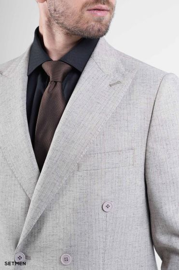 کت تک مردانه دبل برست لینن دیپلمات