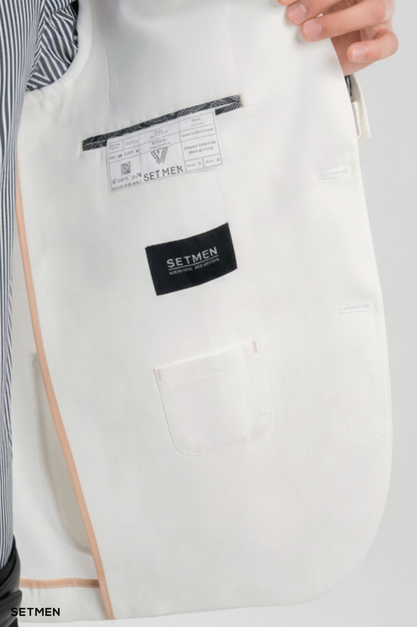 کت تک مردانه نیم آستر دو دکمه یقه ایتالیایی