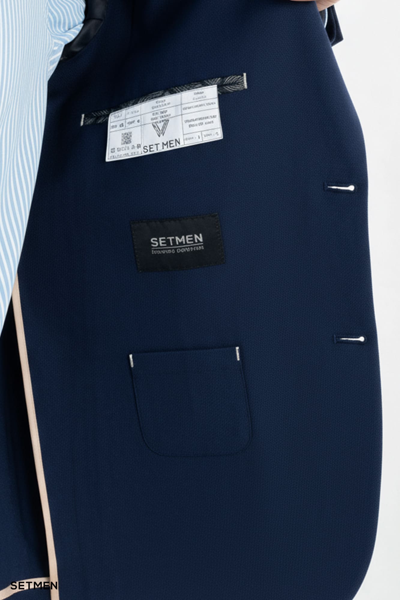 کت تک مردانه نیم آستر دو دکمه یقه ایتالیایی