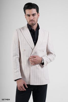 کت مردانه نیم آستر شش دکمه دیپلمات