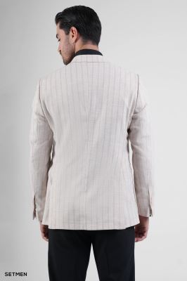 کت مردانه نیم آستر شش دکمه دیپلمات