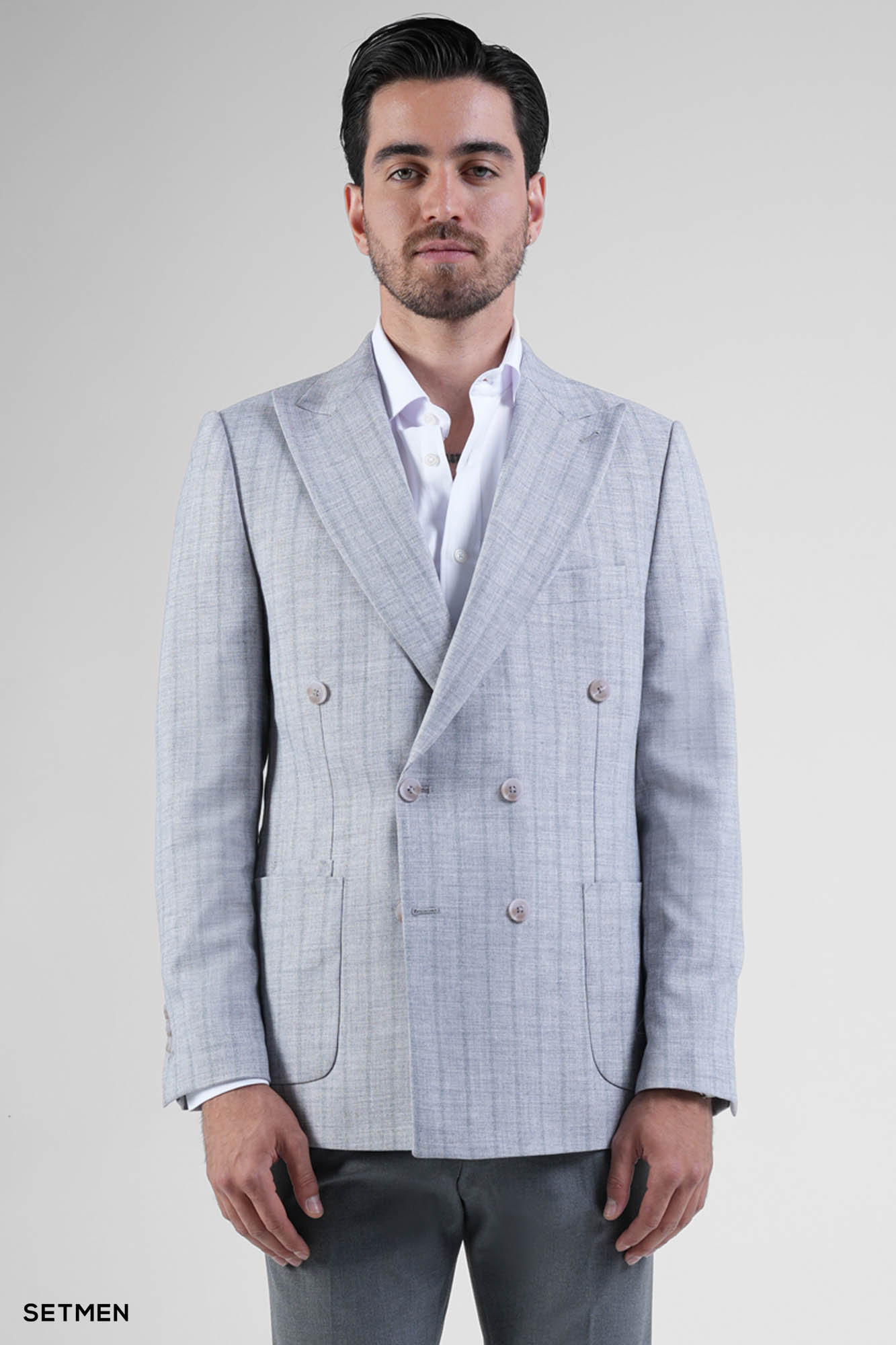 کت مردانه نیم آستر شش دکمه دیپلمات