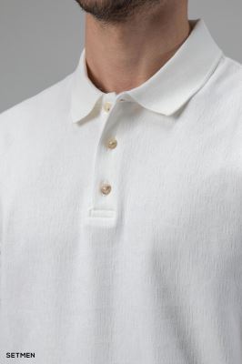 تیشرت یقه دار ژاکارد کلاسیک