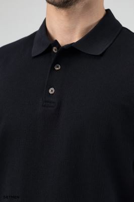 تیشرت یقه دار ژاکارد کلاسیک