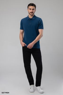 تیشرت یقه دار ژاکارد کلاسیک